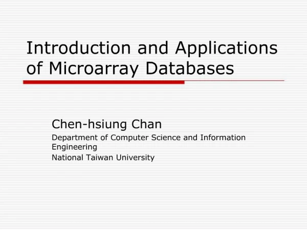 Introduction and Applications of Microarray Databases