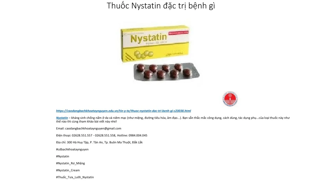 thu c nystatin c tr b nh g