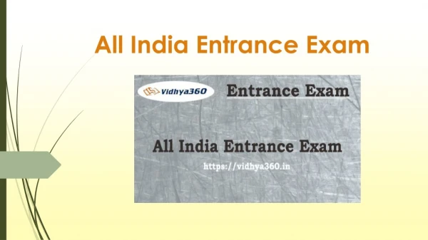 All India Entrance Exam 2019 - Upcoming Entrance Exam Notification