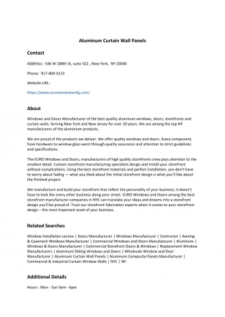 Aluminum Curtain Wall Panels - slide 1