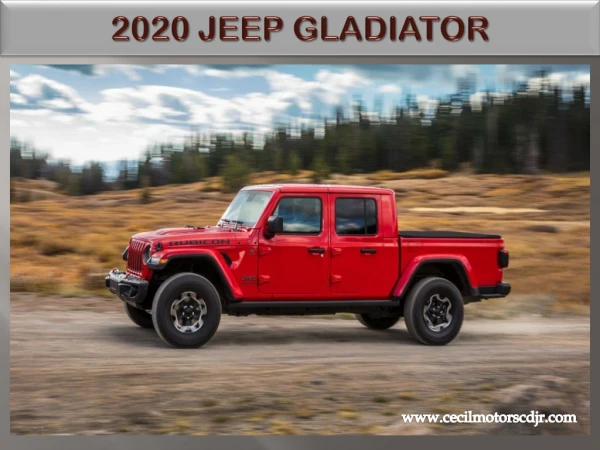 New 2020 Jeep Gladiator Pickup Truck with 4x4 Capability - Cecil Motors