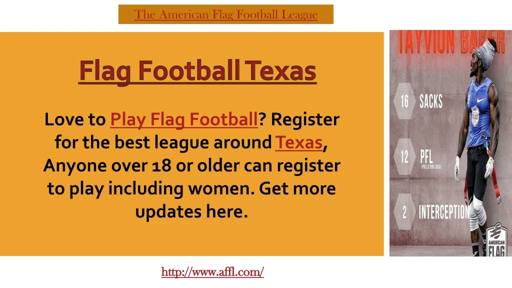 the american flag football league