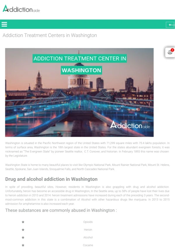 Addiction Treatment Centers in Washington