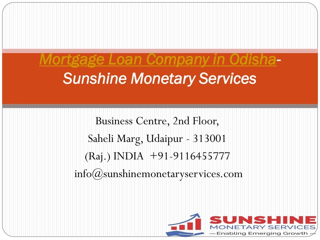 mortgage loan company in odisha sunshine monetary services