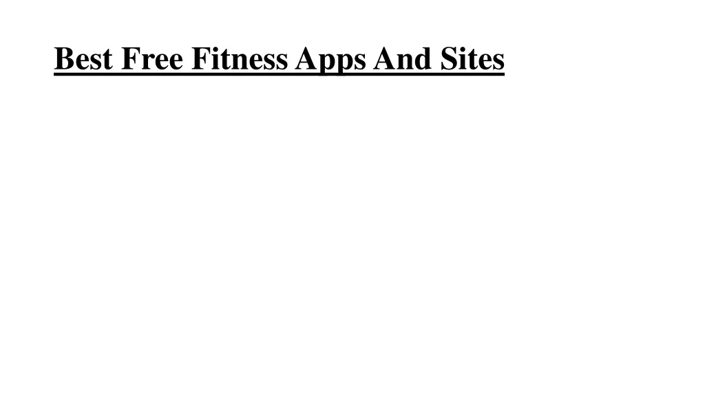 best free fitness apps and sites
