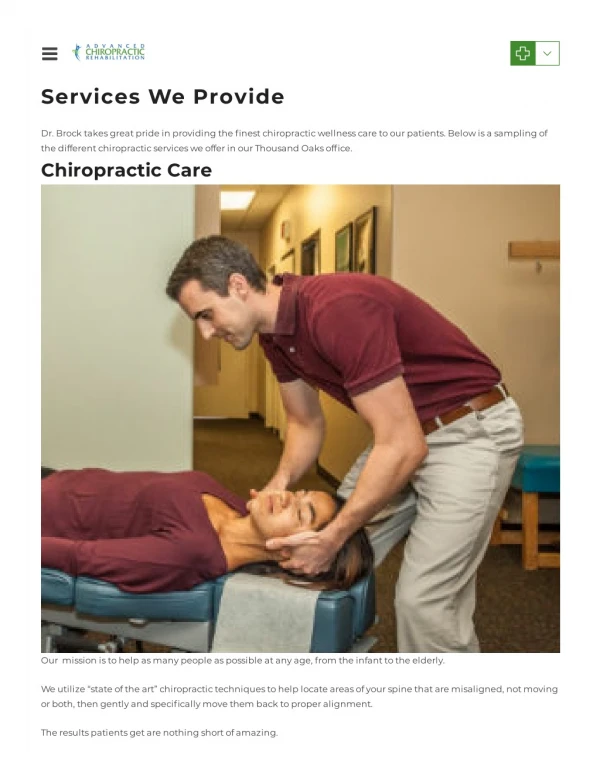 Thousand Oaks Chiropractic Service With Dr. Brock