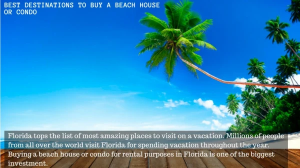 Best Destinations to Buy a Beach House or Condo