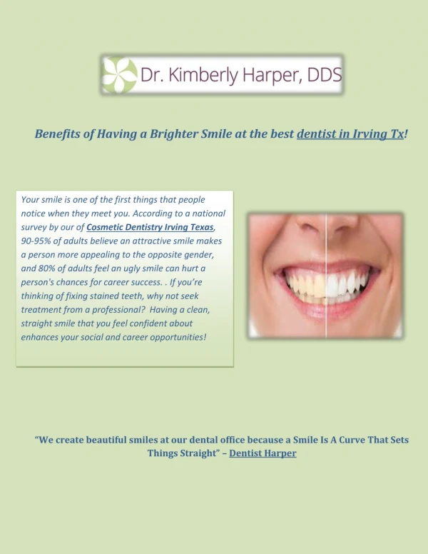 Benefits of a Professional Teeth Whitening ay Irving Family Dental!