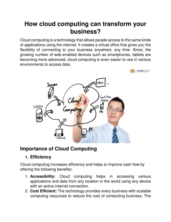 How cloud computing can transform your business?