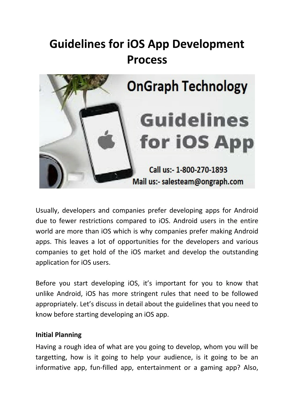 guidelines for ios app development process