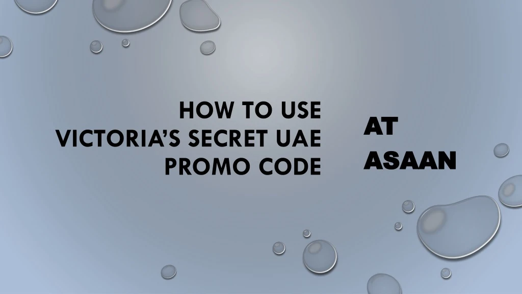 how to use victoria s secret uae promo code