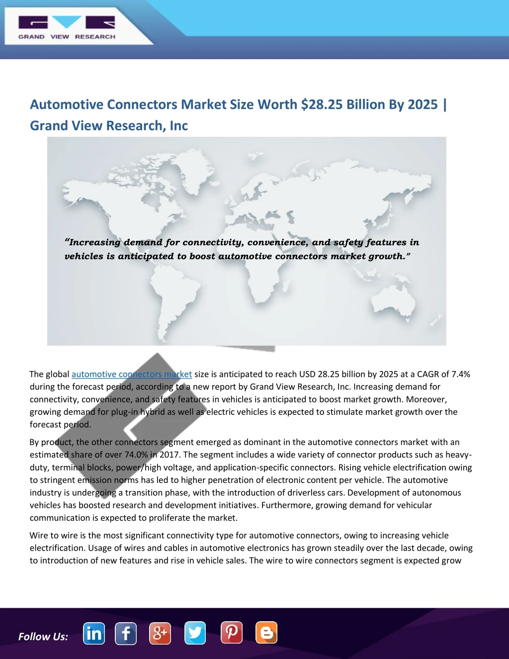 automotive connectors market size worth
