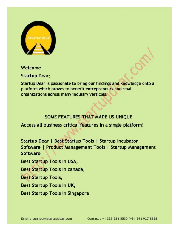 Best Startup Tools | Startup Dear