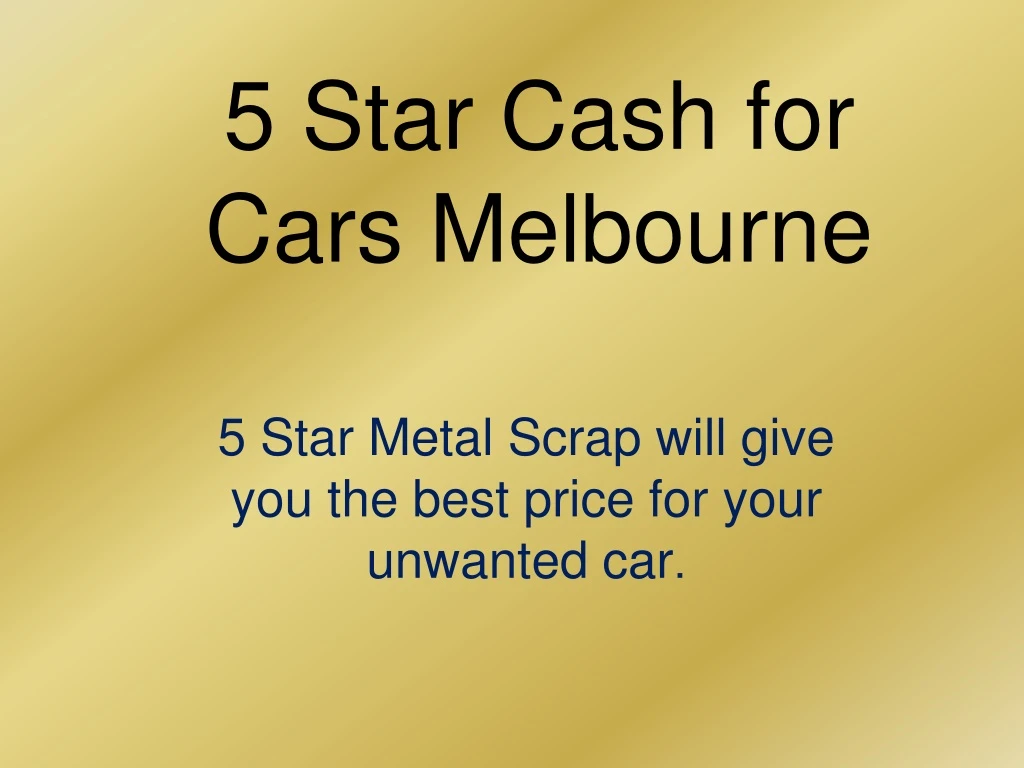 5 star cash for cars melbourne