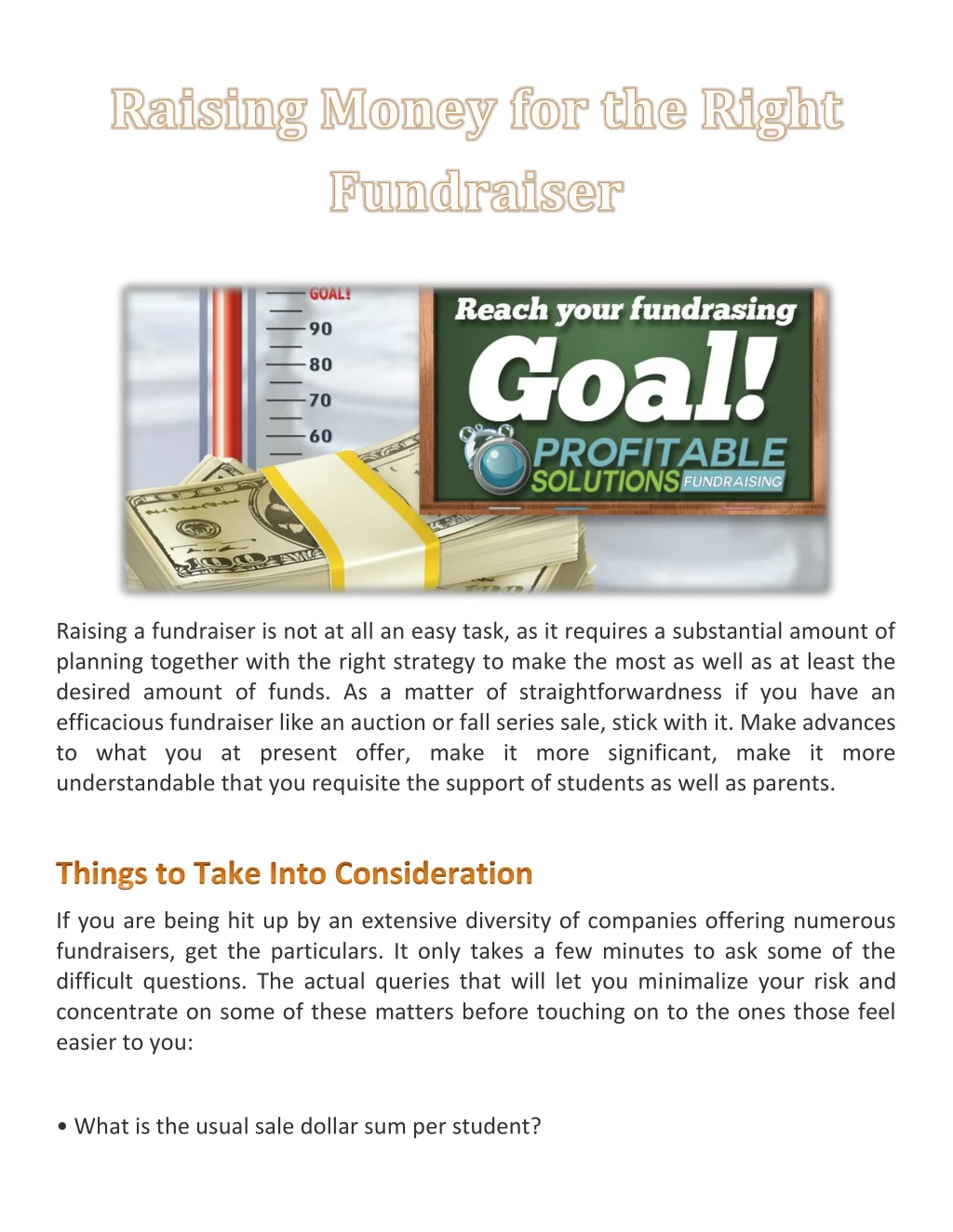 raising a fundraiser is not at all an easy task