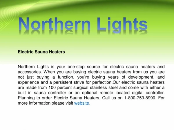 Reliable Electric Sauna Heaters