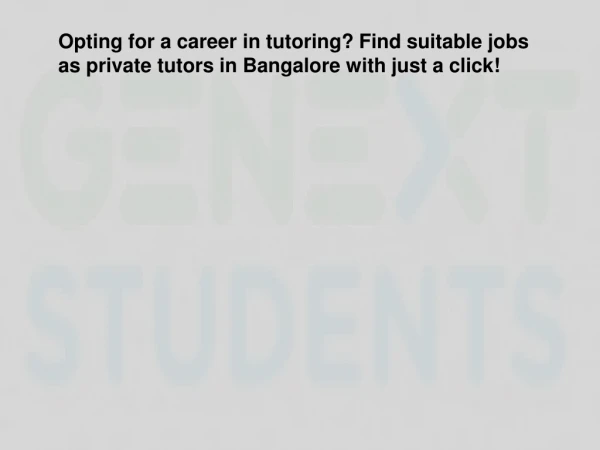 Private tutors in Bangalore