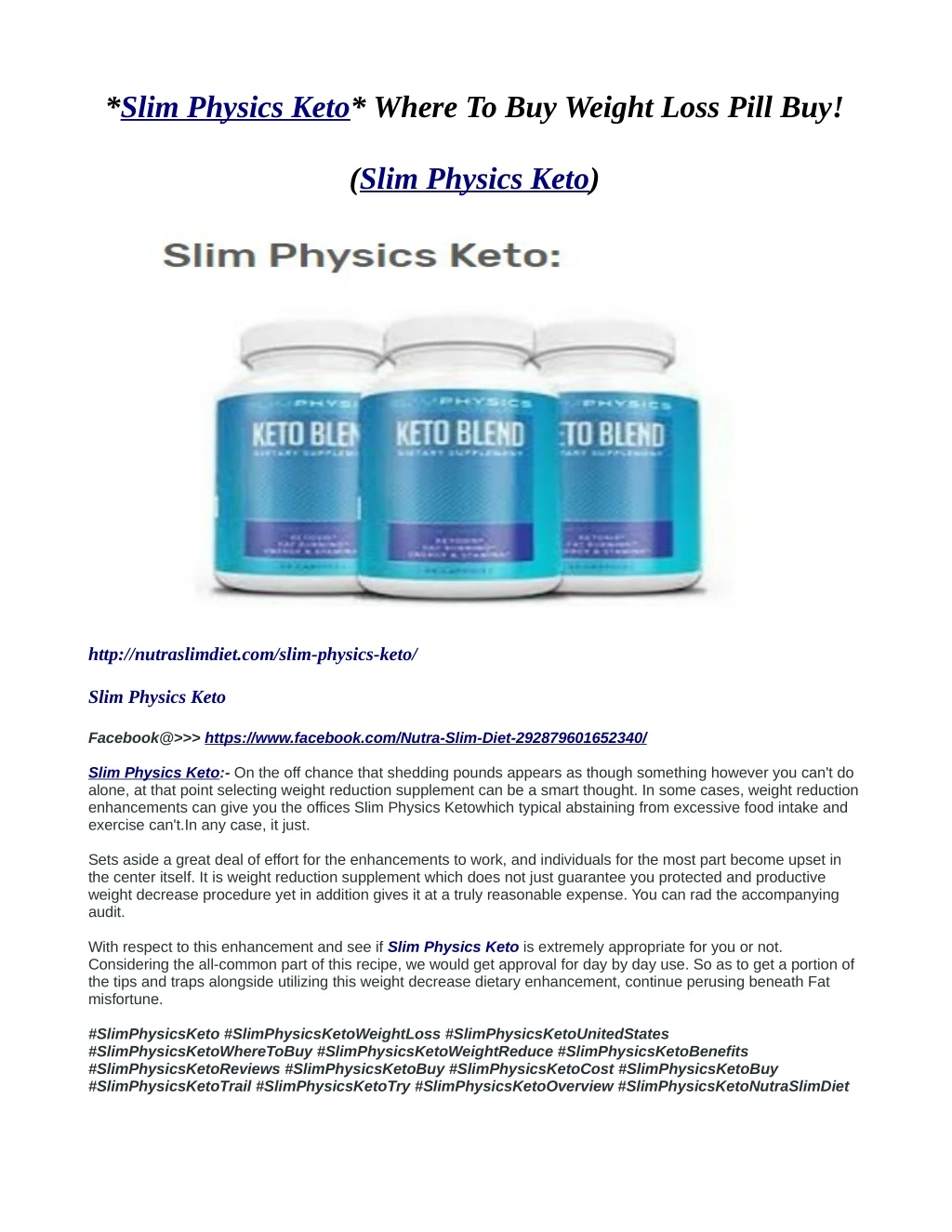 slim physics keto where to buy weight loss pill