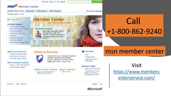 MSN Member Center | 1-800-862-9240