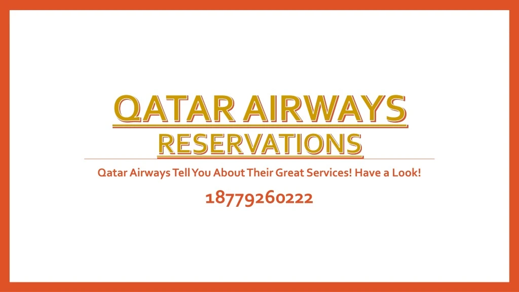 qatar airways tell you about their great services