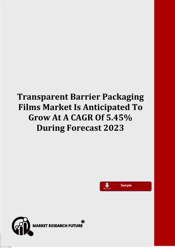 Transparent Barrier Packaging Films Market Sales Revenue, Worldwide Analysis, Competitive Landscape, Future Trends, Indu