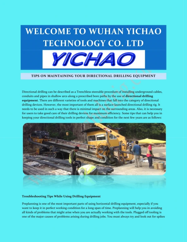 Maintaining Your Directional Drilling Equipment at www.xcmghddrig.com