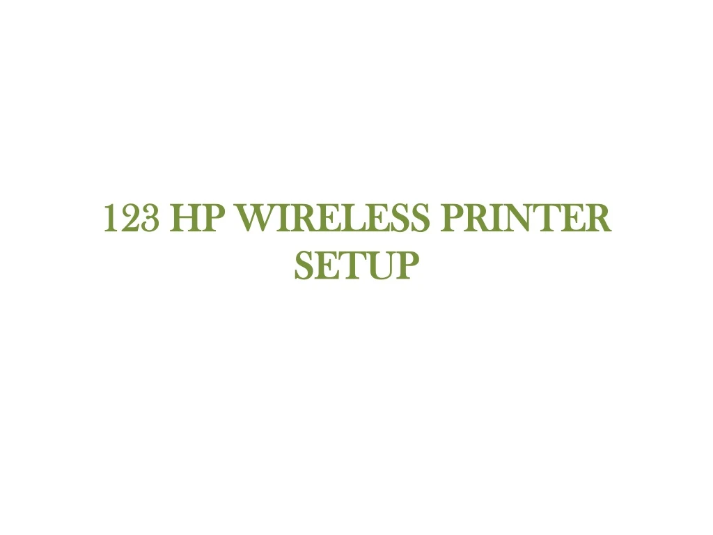 123 hp wireless printer setup