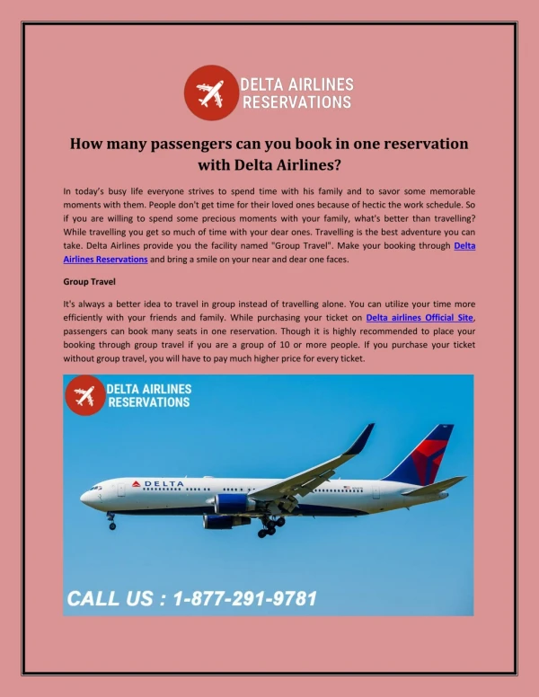 How many passengers can you book in one reservation with Delta Airlines?