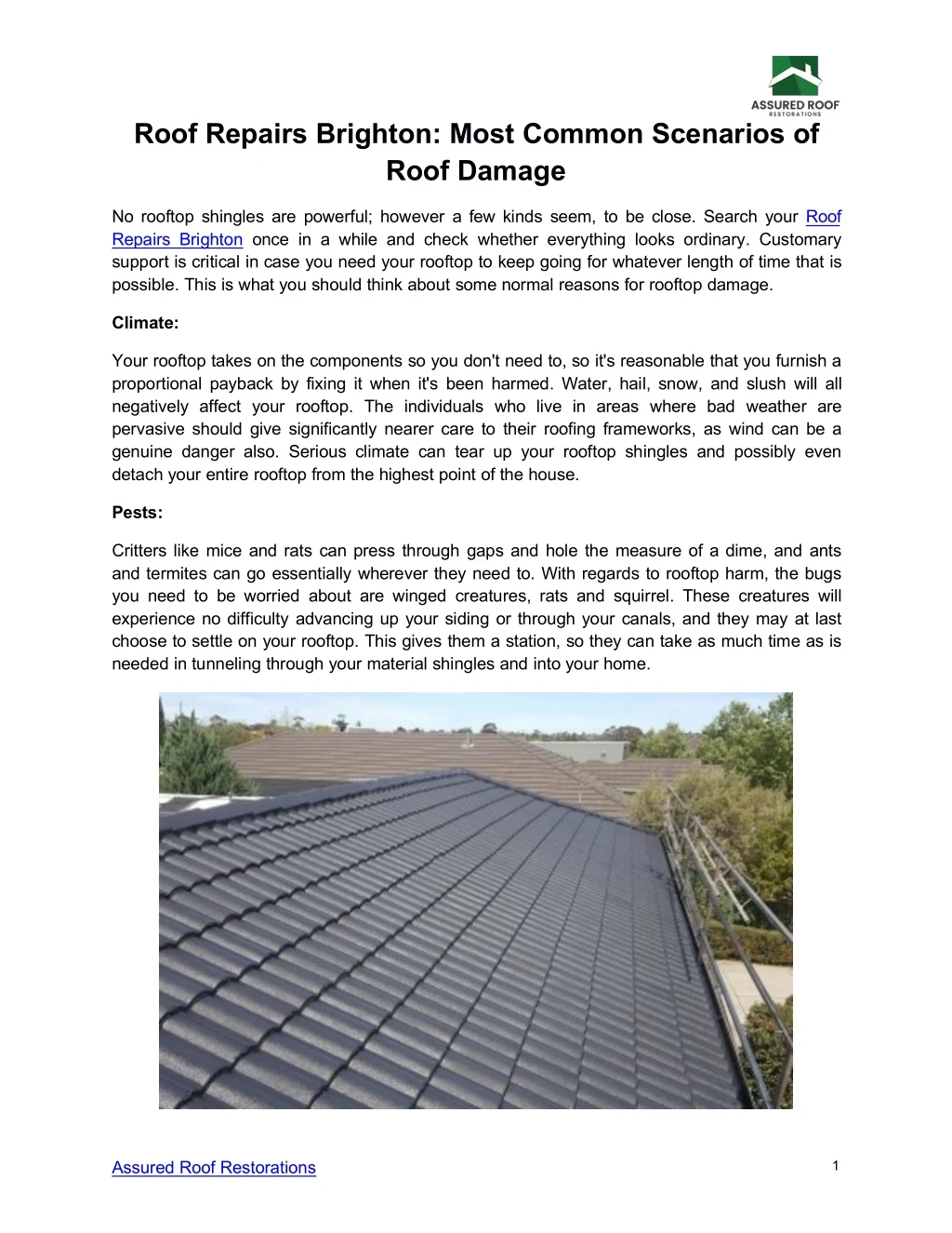 roof repairs brighton most common scenarios