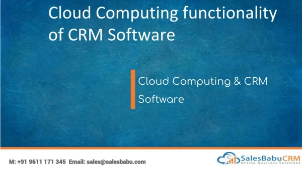 Cloud Computing & CRM Software