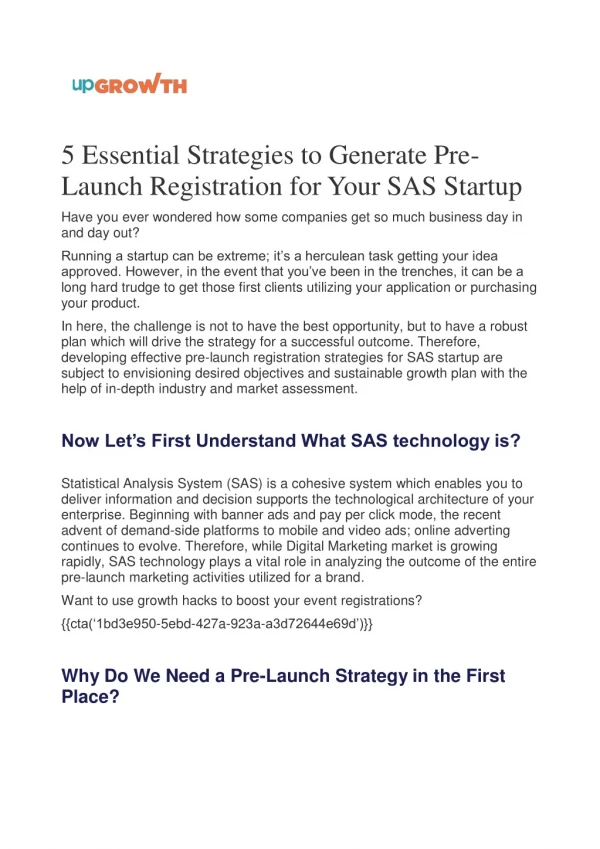 5 Essential Strategies to Generate Pre-Launch Registration for Your SAS Startup
