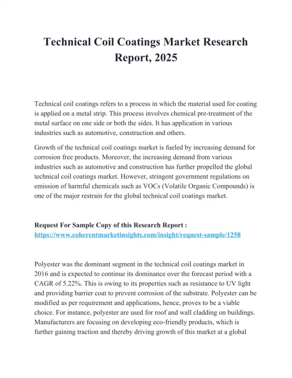 Technical Coil Coating Market