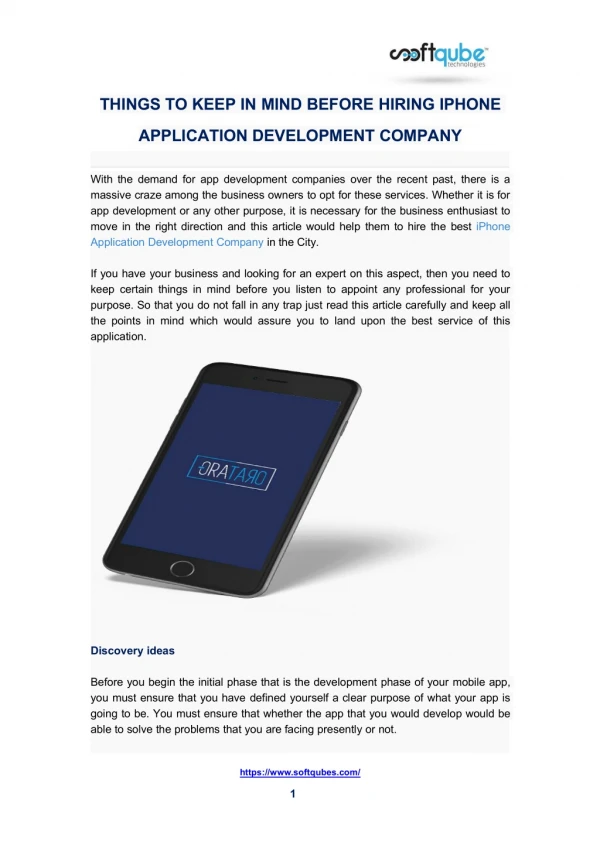 THINGS TO KEEP IN MIND BEFORE HIRING IPHONE APPLICATION DEVELOPMENT COMPANY