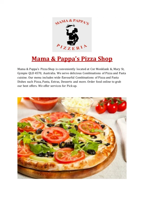 Pizza food delivery and Takeaway - Mama & Pappa's Pizza Shop