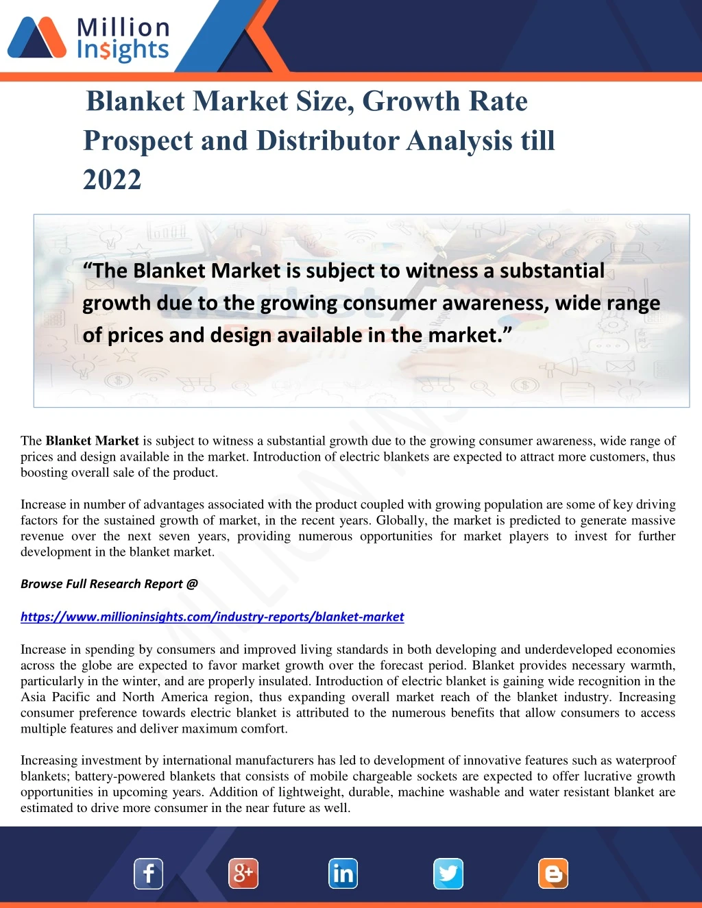 blanket market size growth rate prospect