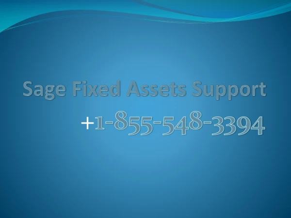 sage fixed assets support