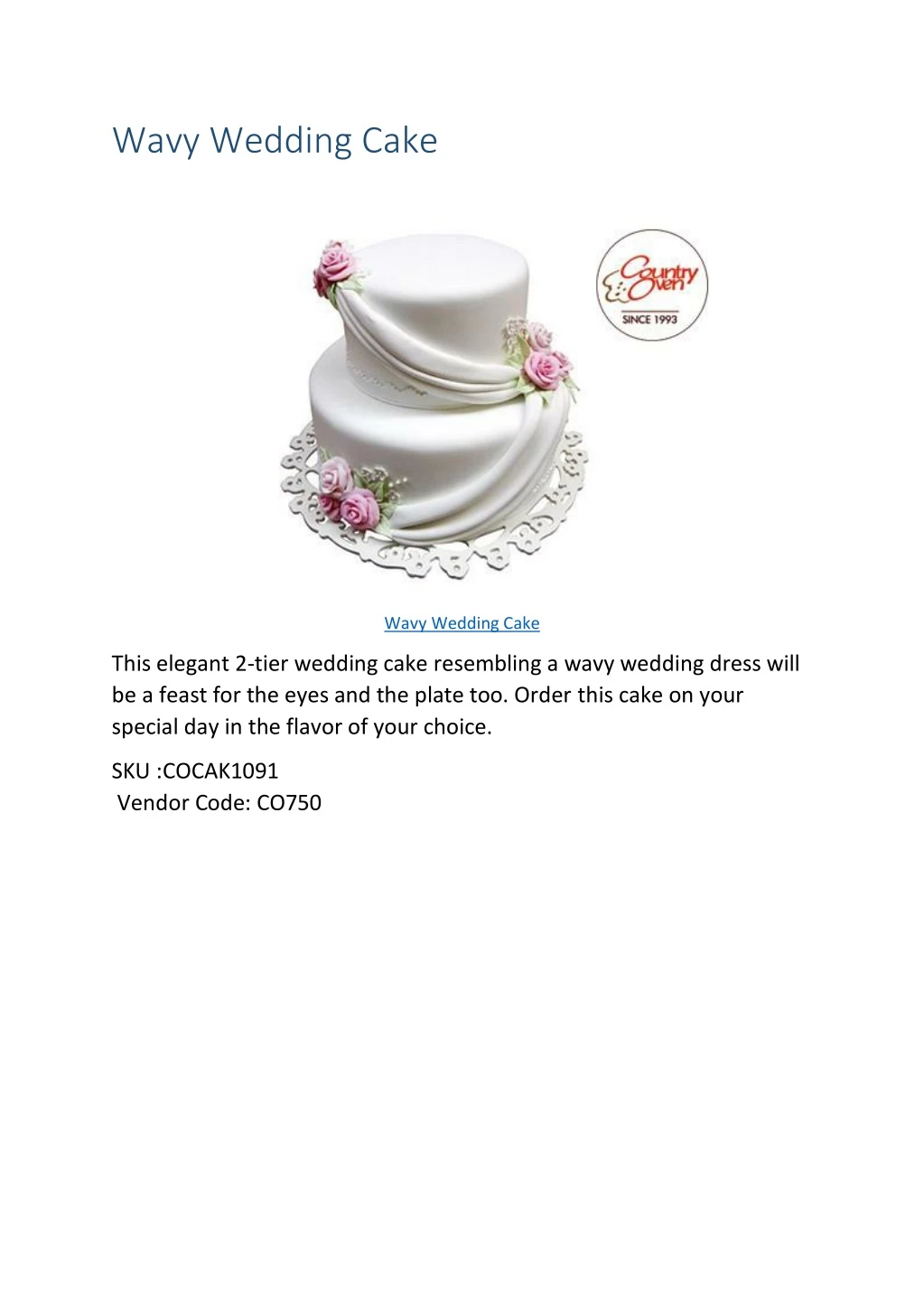 wavy wedding cake