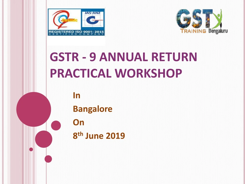 gstr 9 annual return practical workshop