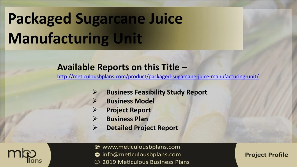 packaged sugarcane juice manufacturing unit