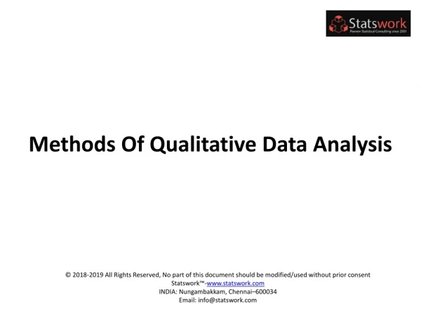 ?Methods Of Qualitative Data Analysis