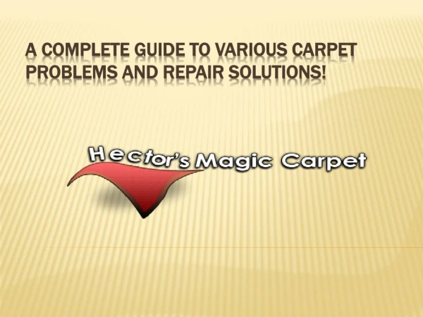 A complete guide to various carpet problems and repair solutions!