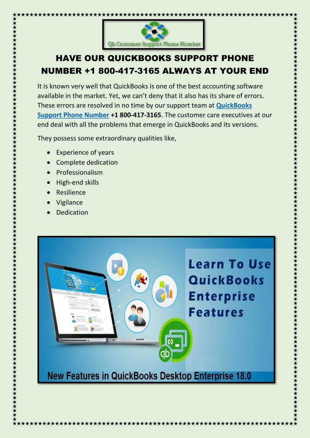 have our quickbooks support phone number