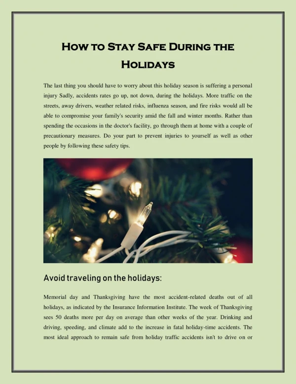 How to Stay Safe During the Holidays