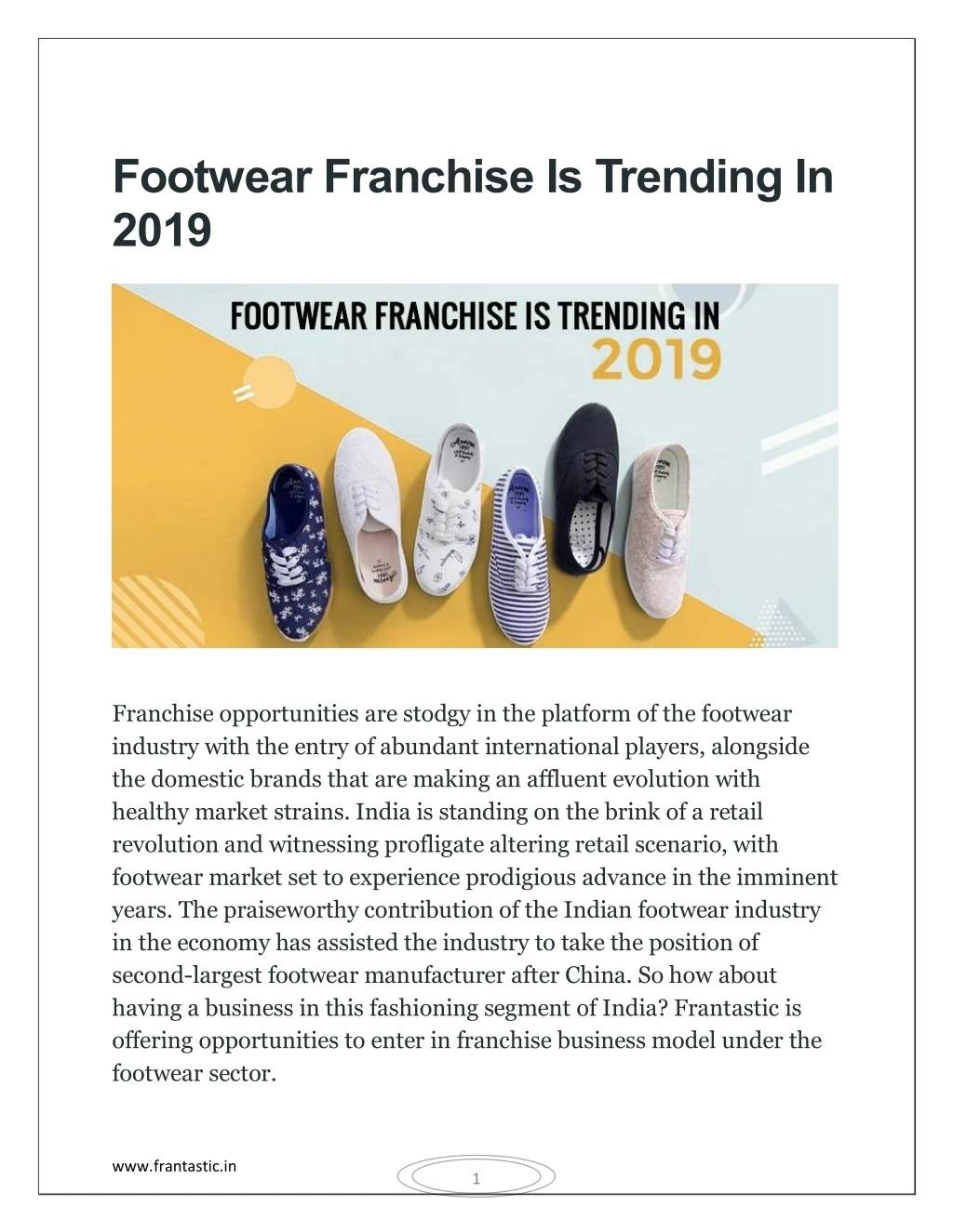 footwear franchise is trending in 2019