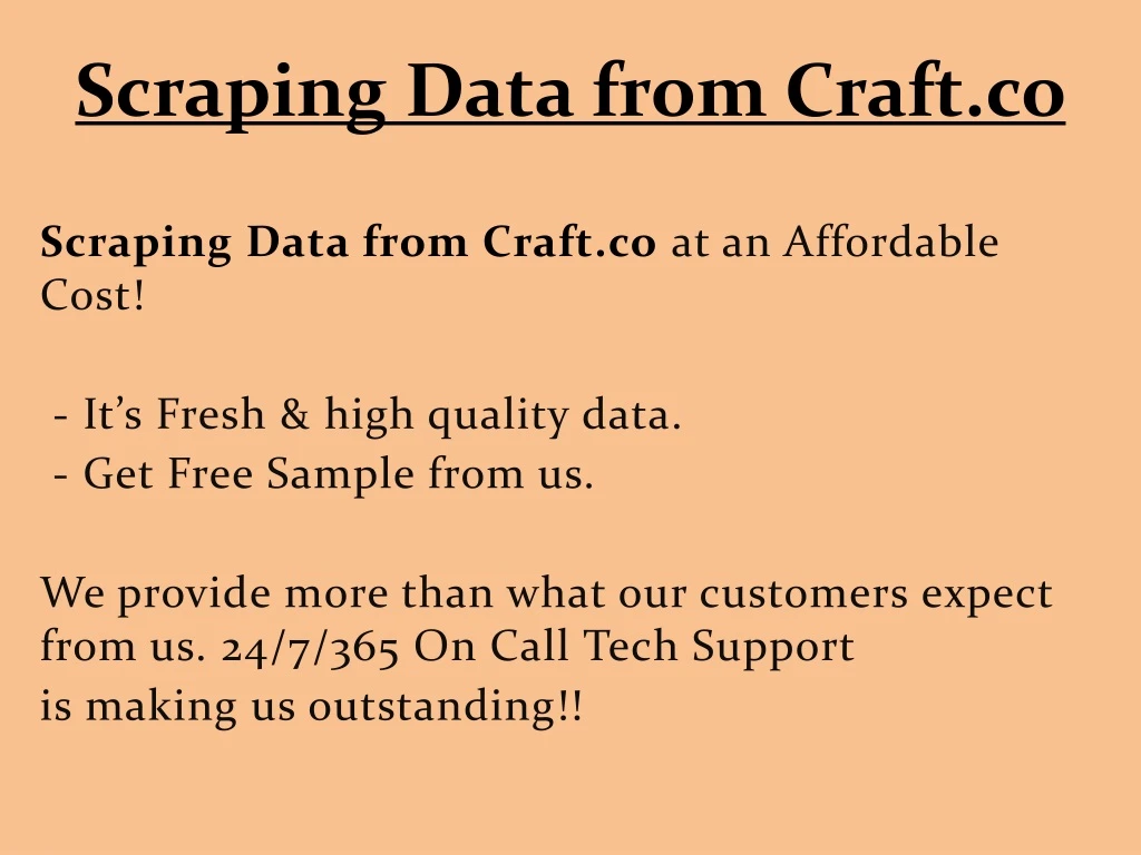 scraping data from craft co