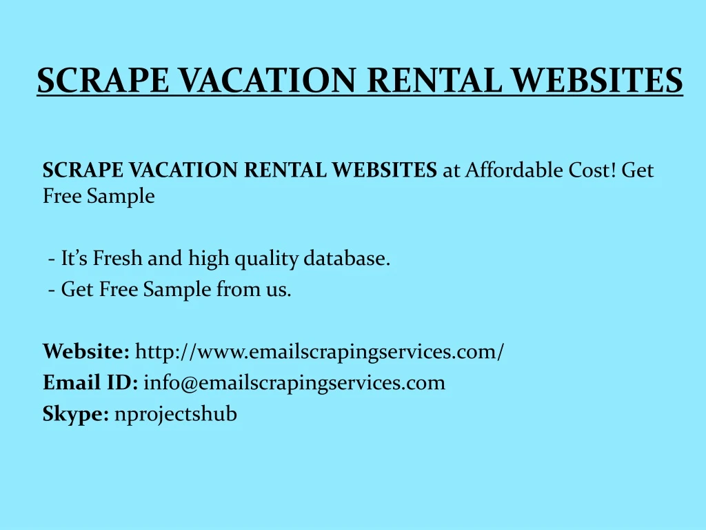 scrape vacation rental websites