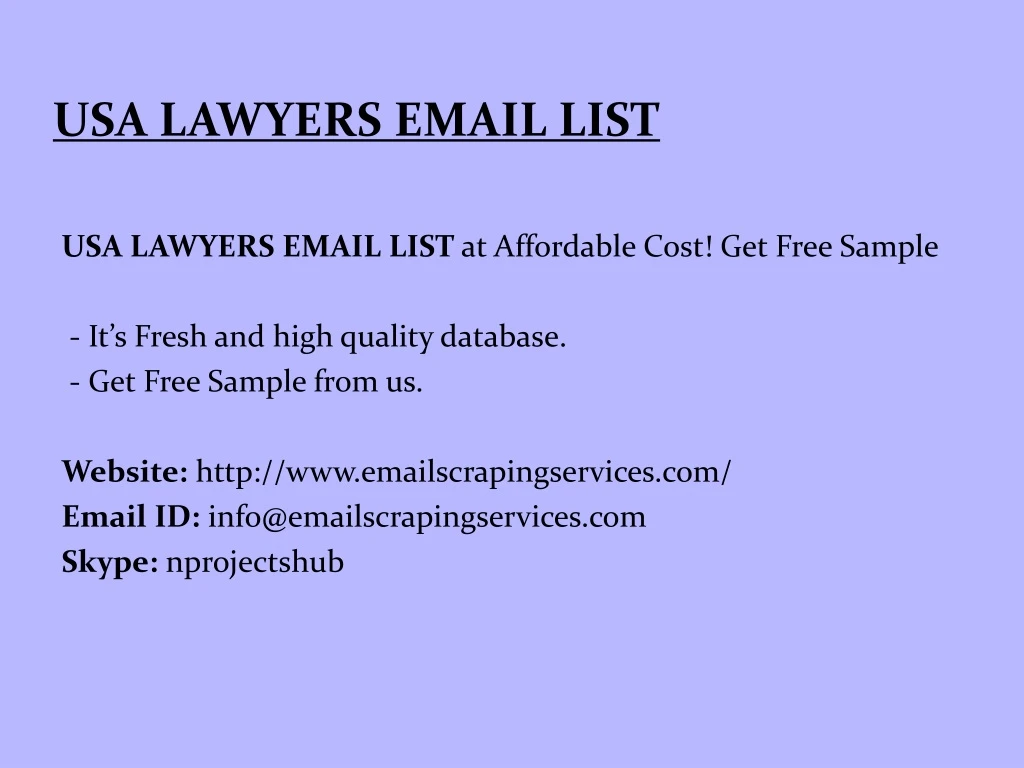 usa lawyers email list