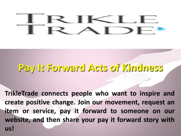 Pay It Forward Acts of Kindness