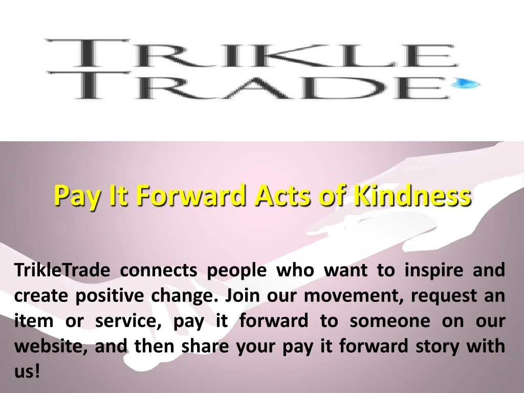 pay it forward acts of kindness