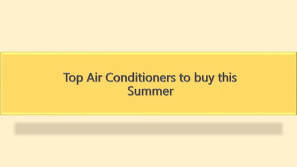 Top Air Conditioners to buy this summer